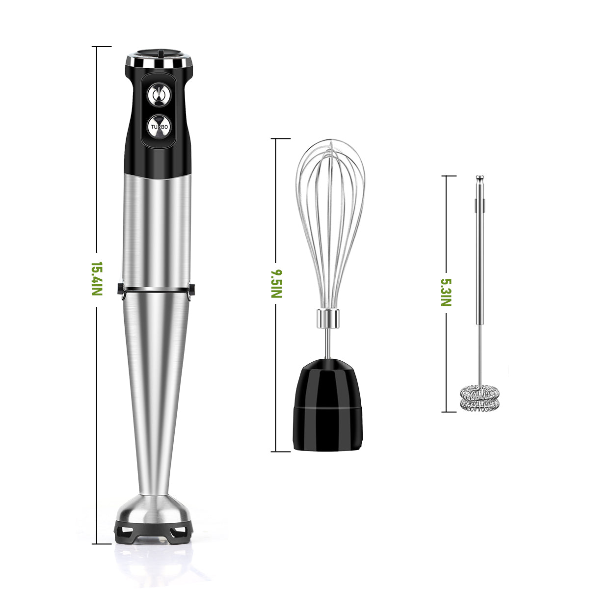 Immersion Handheld Blender Hand Blender, AOKIWO 3 in 1 Rechargeable Electric Hand Blender 12 Variable Speed Stick Blender with Whisk and Frother for Smoothies, Soup, Baby Food
