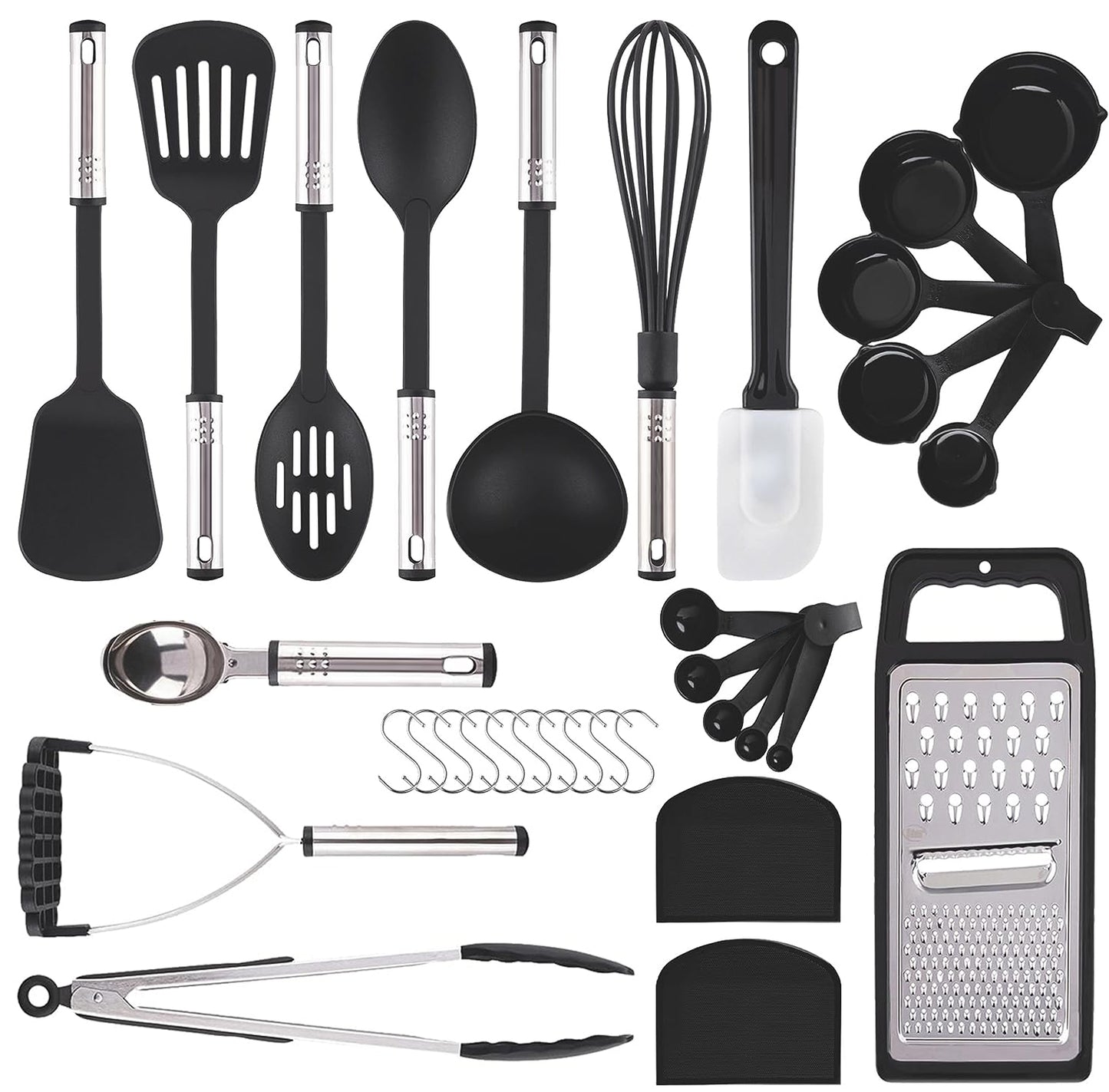 AOKIWO 33 Pcs Silicone Kitchen Utensil Set - Nonstick Safe Cooking Tool Sets