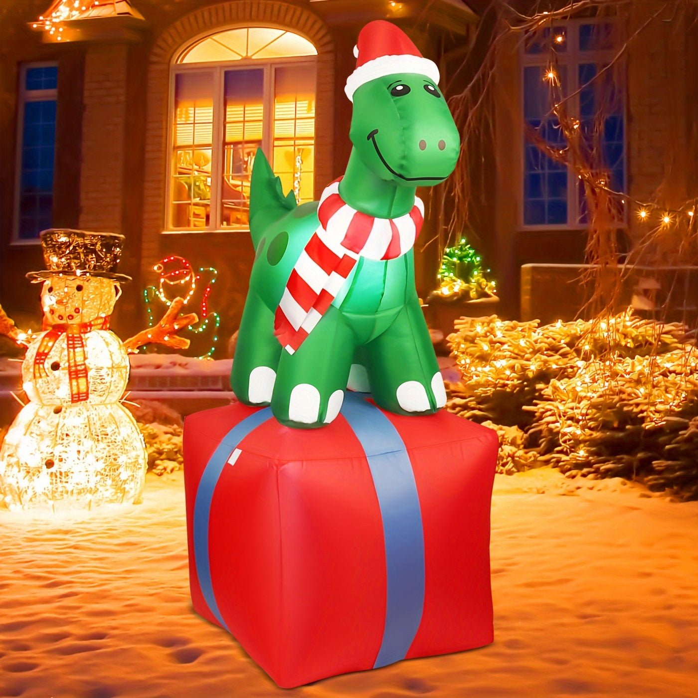 5 Ft Christmas Inflatables Outdoor Decorations, Christmas Blow up Snowman with LED Lights, Winter Outside Decor for Holiday Party Yard Patio Garden Lawn, Xmas Gifts