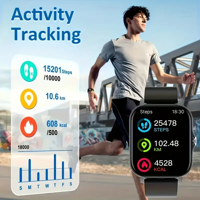 Smart Watch for Men Women, 1.83" Fitness Activity Tracker with 100+ Sports Modes, Smart Watch with Bluetooth Call(Answer/Make Calls), Smartwatch Fit for Android/iPhone