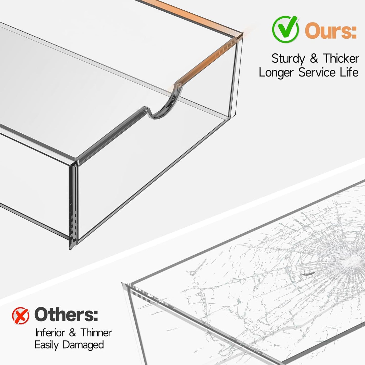 Makeup Drawer Storage Organizer with 16 Drawers, 4 Set Acrylic Office Desk Organization and Storage, Dustproof Drawer Organizer for Office, Countertop, Bathroom, Bedroom