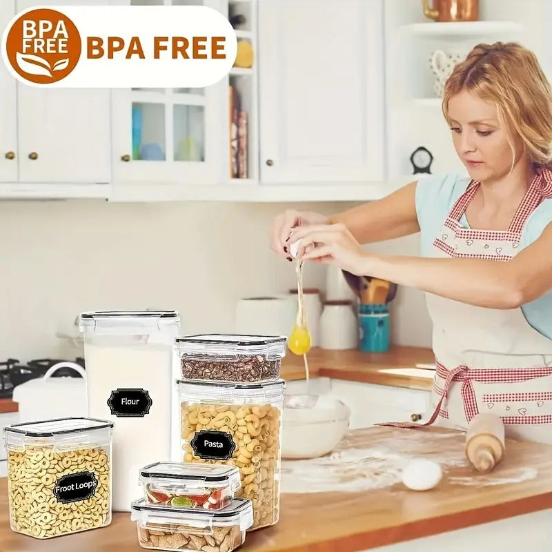 36 Pack Airtight Food Storage Containers Set with Labels & Marker- Leak-Proof, BPA-Free, Flip-Top Lids, Perfect For Kitchen Pantry Organization, Storage for Flour, Sugar, Cereal