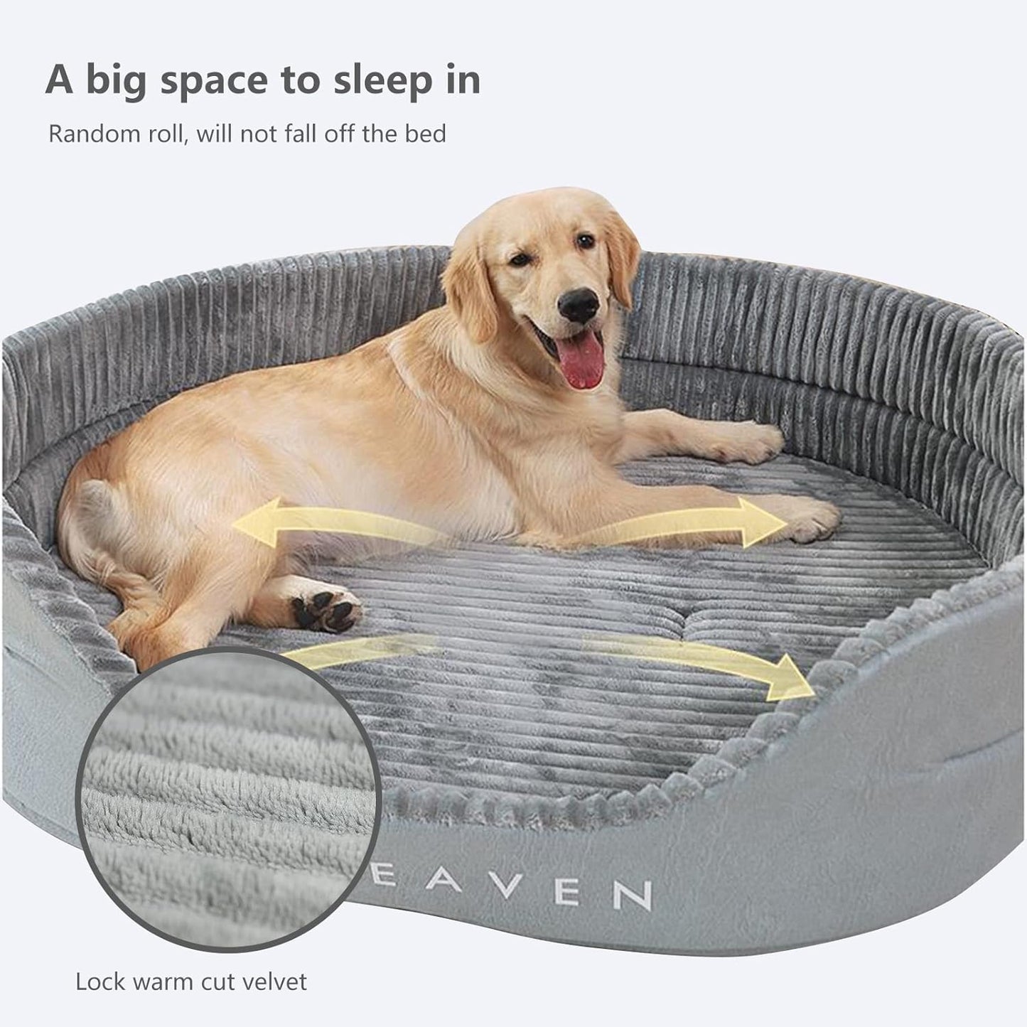 Dog Bed & Cat Bed - Soft Calming Fluffy Rectangle Pet Bed with Anti-Slip Bottom, Durable Bite-Resistant Machine Washable Pet Sofa Kennel for Cats, Puppies, and Medium Dogs - Gray, M