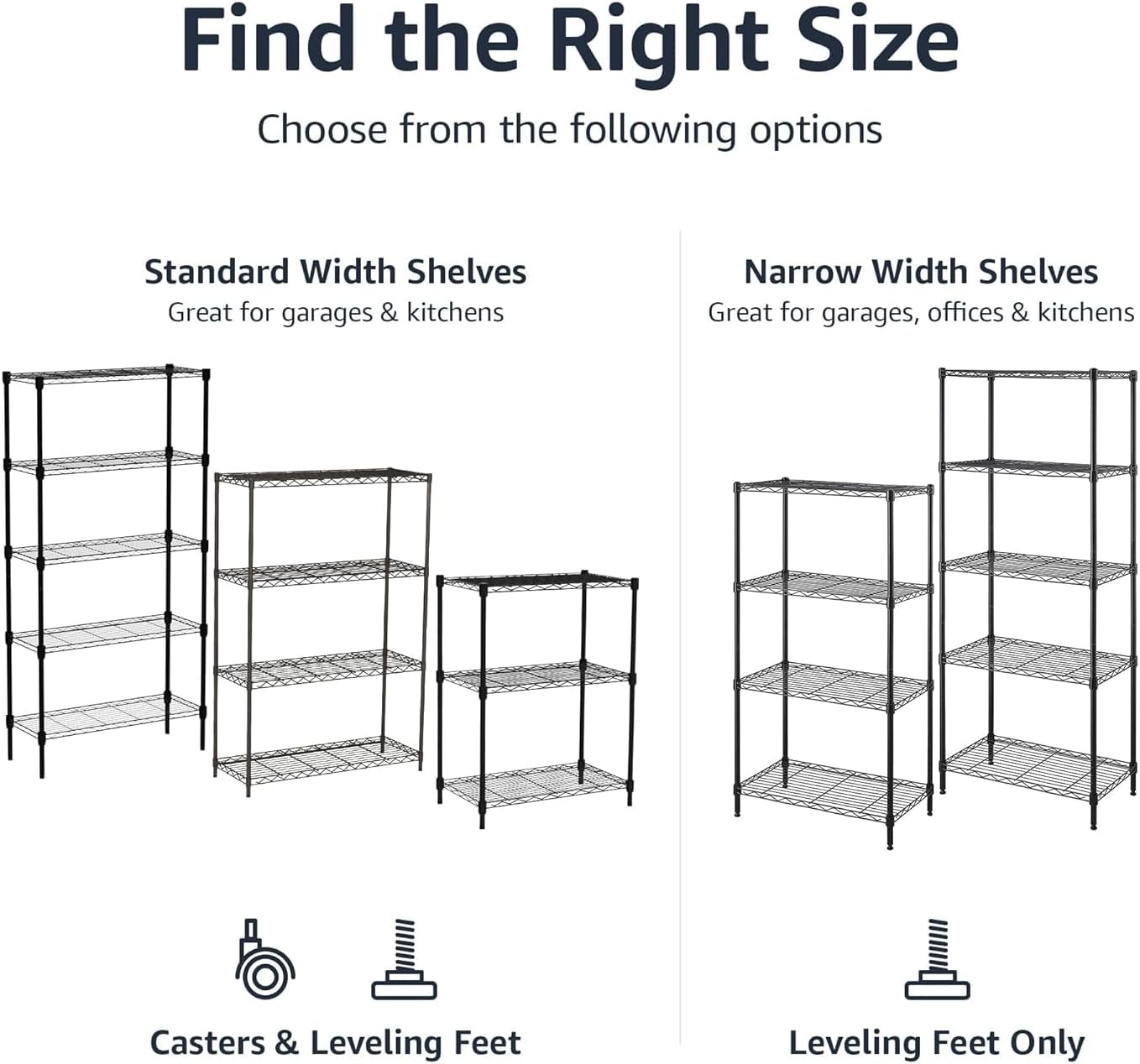 3-Shelf Adjustable Heavy Duty Steel Wire Rack Storage Shelving Organizer for Kitchen, Garage, 23.62" L x 13.77" W x 31.49" H, Black