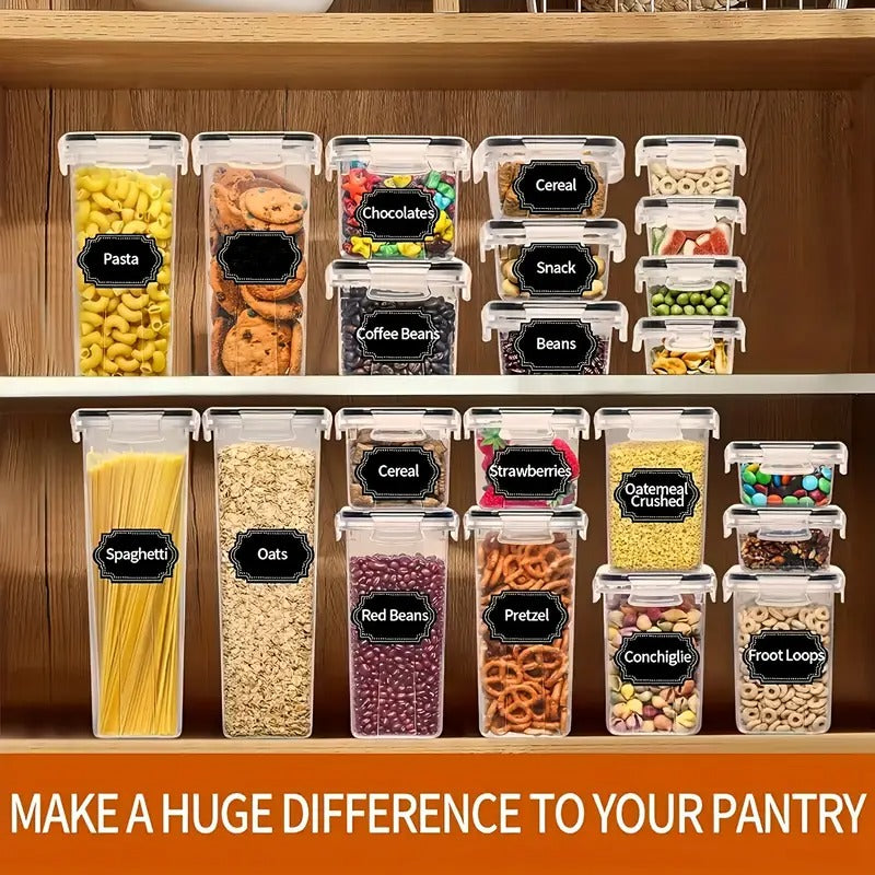 36 Pack Airtight Food Storage Containers Set with Labels & Marker- Leak-Proof, BPA-Free, Flip-Top Lids, Perfect For Kitchen Pantry Organization, Storage for Flour, Sugar, Cereal