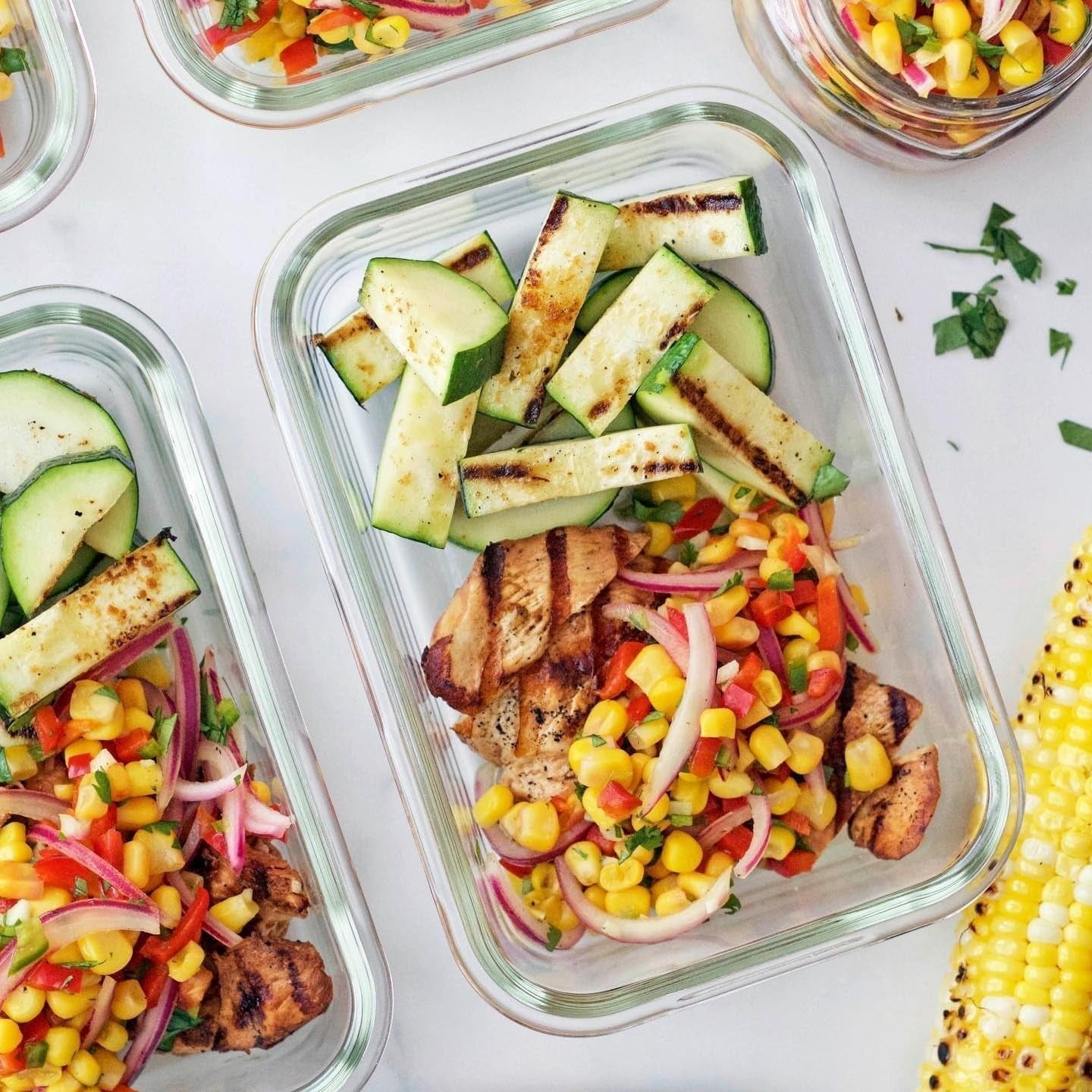 14Pcs Glass Food Storage Containers with Lids(7 Containers & 7 Lids), Stackable Airtight Meal Prep Lunch Boxes Bowls, Microwave Freezer Dishwasher Safe, Multicolor