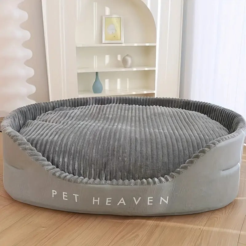 Dog Bed & Cat Bed - Soft Calming Fluffy Rectangle Pet Bed with Anti-Slip Bottom, Durable Bite-Resistant Machine Washable Pet Sofa Kennel for Cats, Puppies, and Medium Dogs - Gray, M
