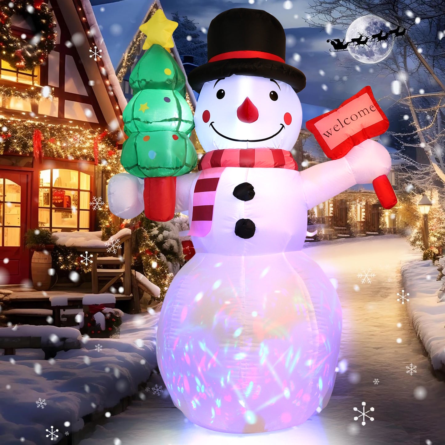 5 Ft Christmas Inflatables Outdoor Decorations, Christmas Blow up Snowman with LED Lights, Winter Outside Decor for Holiday Party Yard Patio Garden Lawn, Xmas Gifts