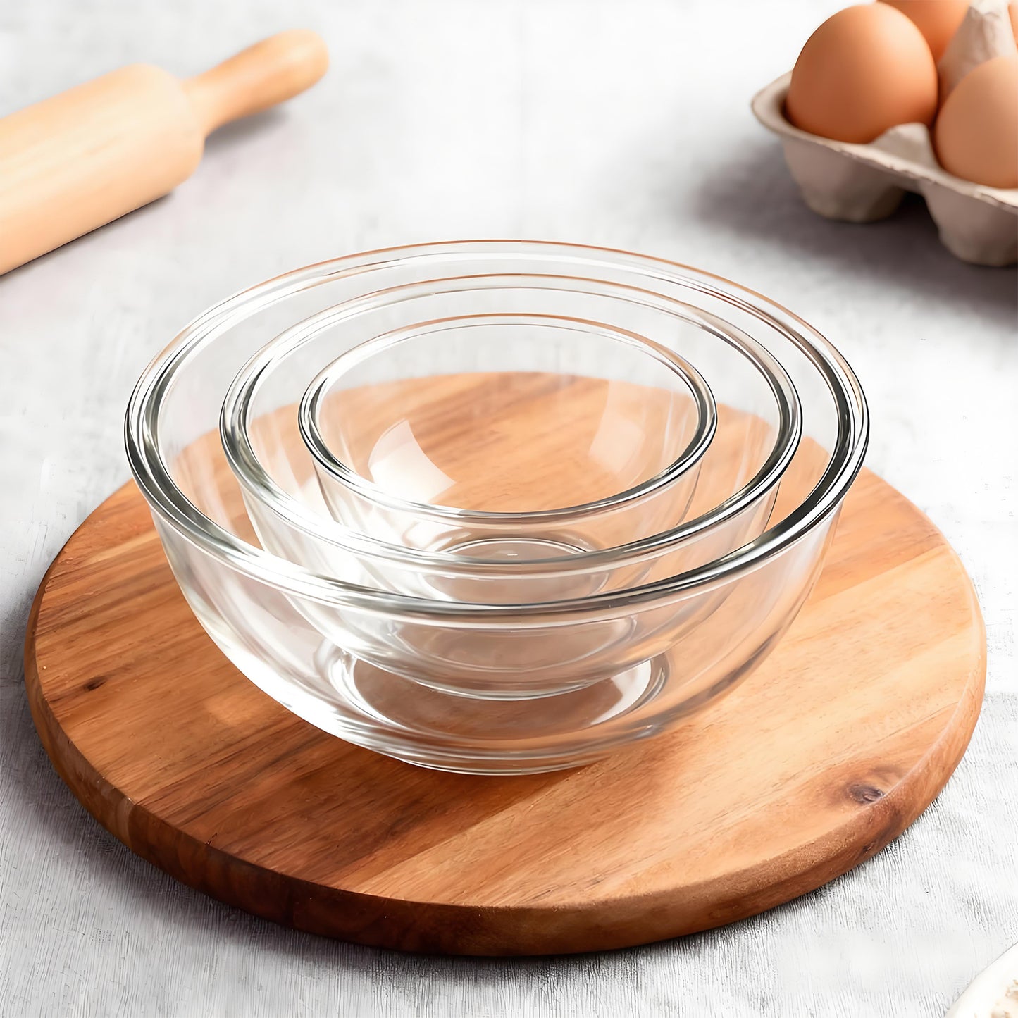 Glass Mixing Bowls Set, TAIMASI 10 Packs Nesting Glass Mixing Bowl with Baking Tools, Kitchen Storage Bowls for Prep, Servingwls for Prep, Serving, Baking,Oven,Dishwasher, Freezer, and Microwave Safe