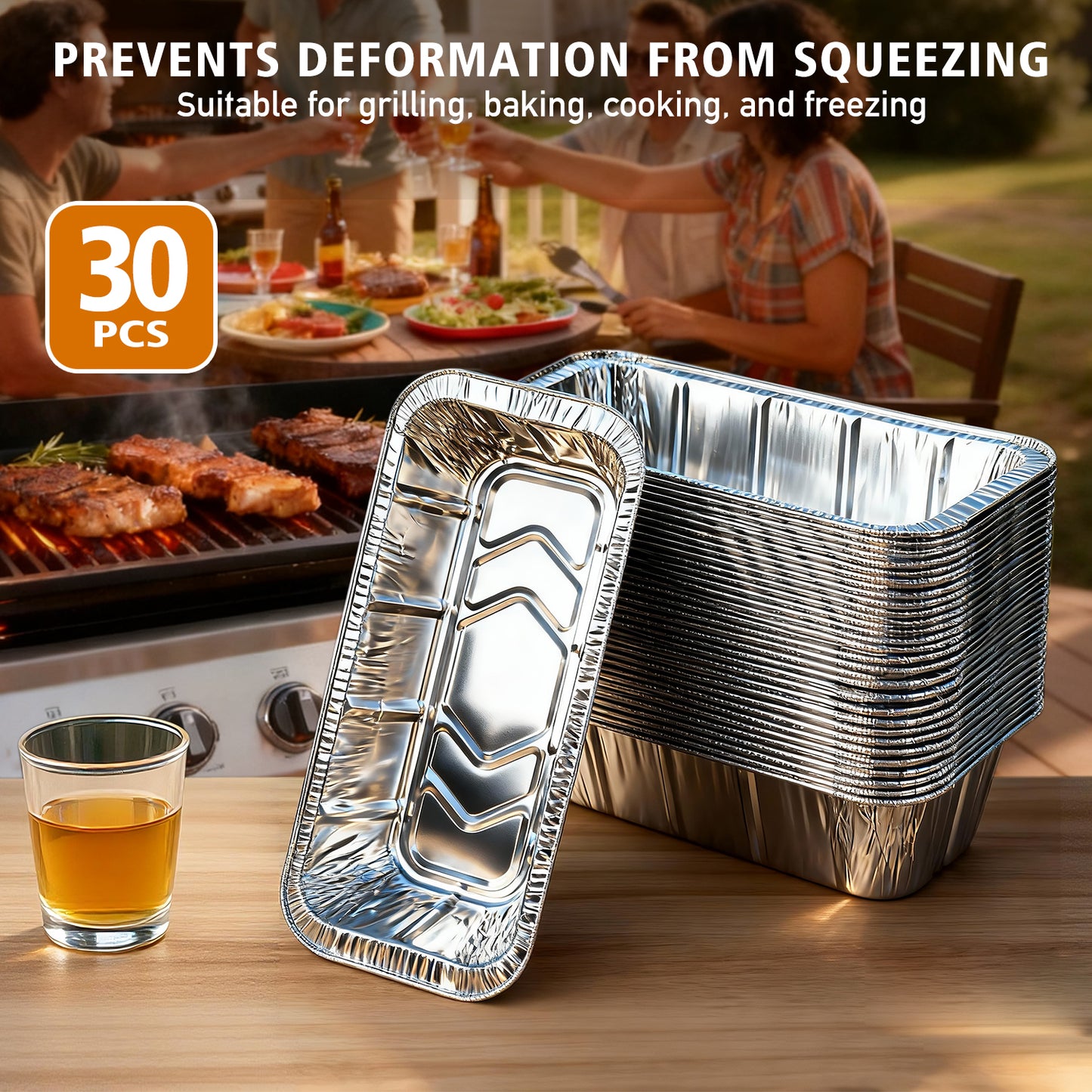 30Pcs Griddle Accessories Drip Pan Liners for Blackstone, Aluminum Foil Grease Drip Pans,Heat Resistant Drip Catcher, Non-Slip Design