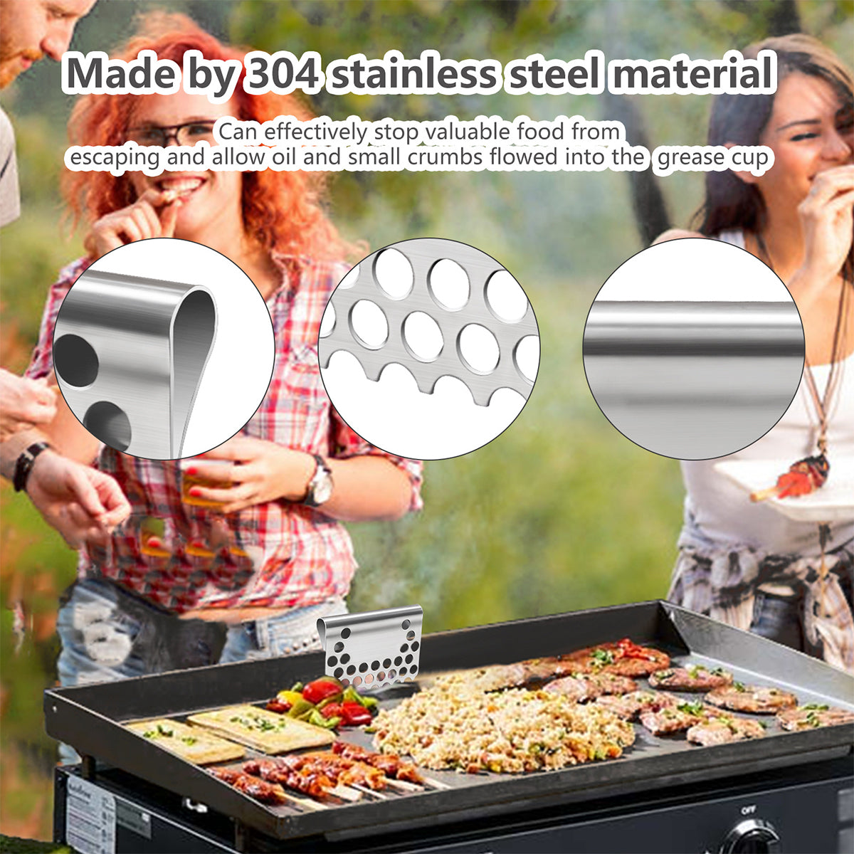 Mibote 8PCS Griddle Accessories Kit, Flat Top Grill Accessories Set for Blackstone and Camp Chef, Grill Spatula Set with Enlarged Spatulas, Scraper for Outdoor Barbecue
