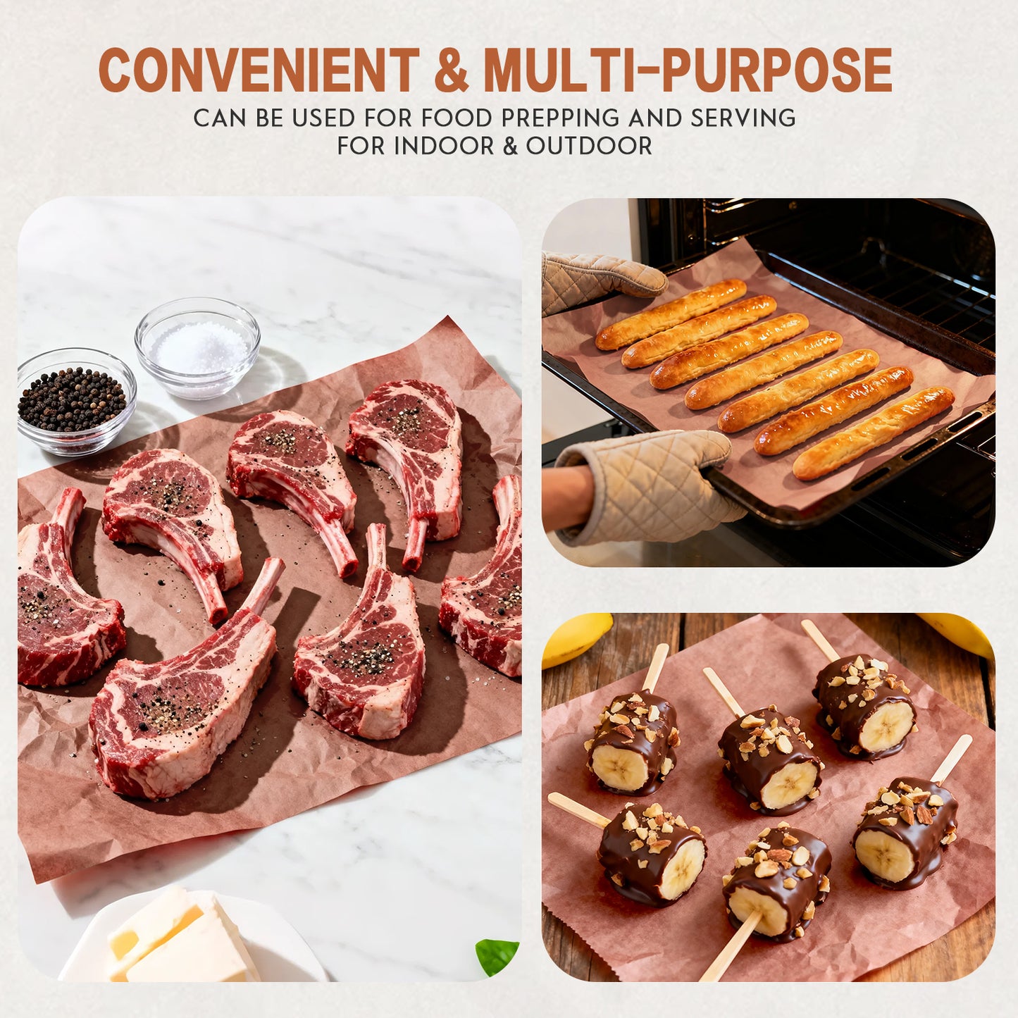 Butcher Paper Roll, AOKIWO18" x 1200" for Smoker BBQ Grilling Smoking Meat Unbleached Uncoated Unwaxed (Pink, 18" x 100')