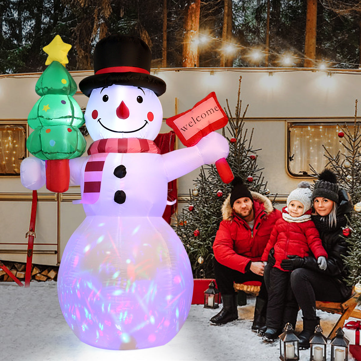 5 Ft Christmas Inflatables Outdoor Decorations, Christmas Blow up Snowman with LED Lights, Winter Outside Decor for Holiday Party Yard Patio Garden Lawn, Xmas Gifts