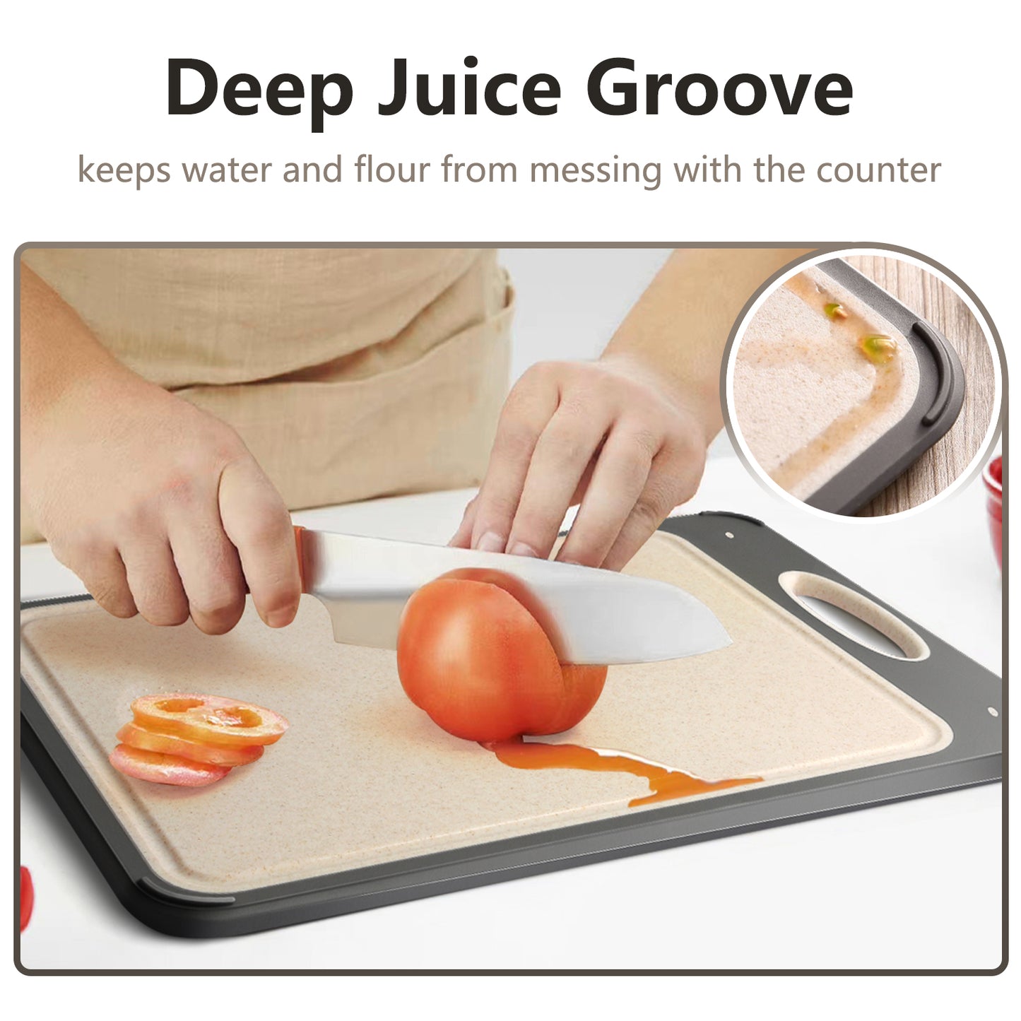 Cutting Board for Kitchen, AOKIWO Double Sided 304 Stainless Steel & Wheat Straw Chopping Board, Small 14'' ×9.6'' Non Toxic Cutting Boards for Meat Vegetables, Easy to Clean