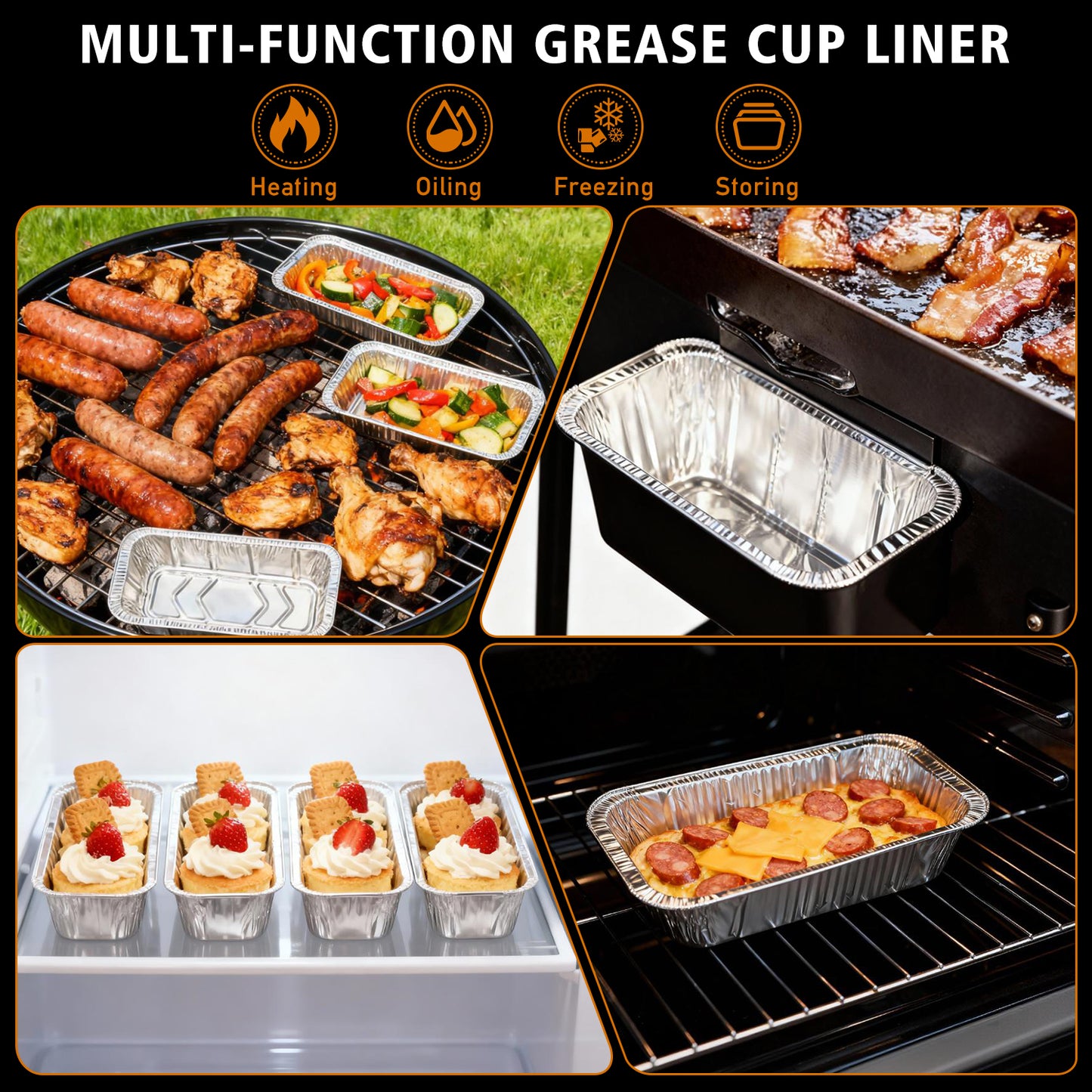 30Pcs Griddle Accessories Drip Pan Liners for Blackstone, Aluminum Foil Grease Drip Pans,Heat Resistant Drip Catcher, Non-Slip Design