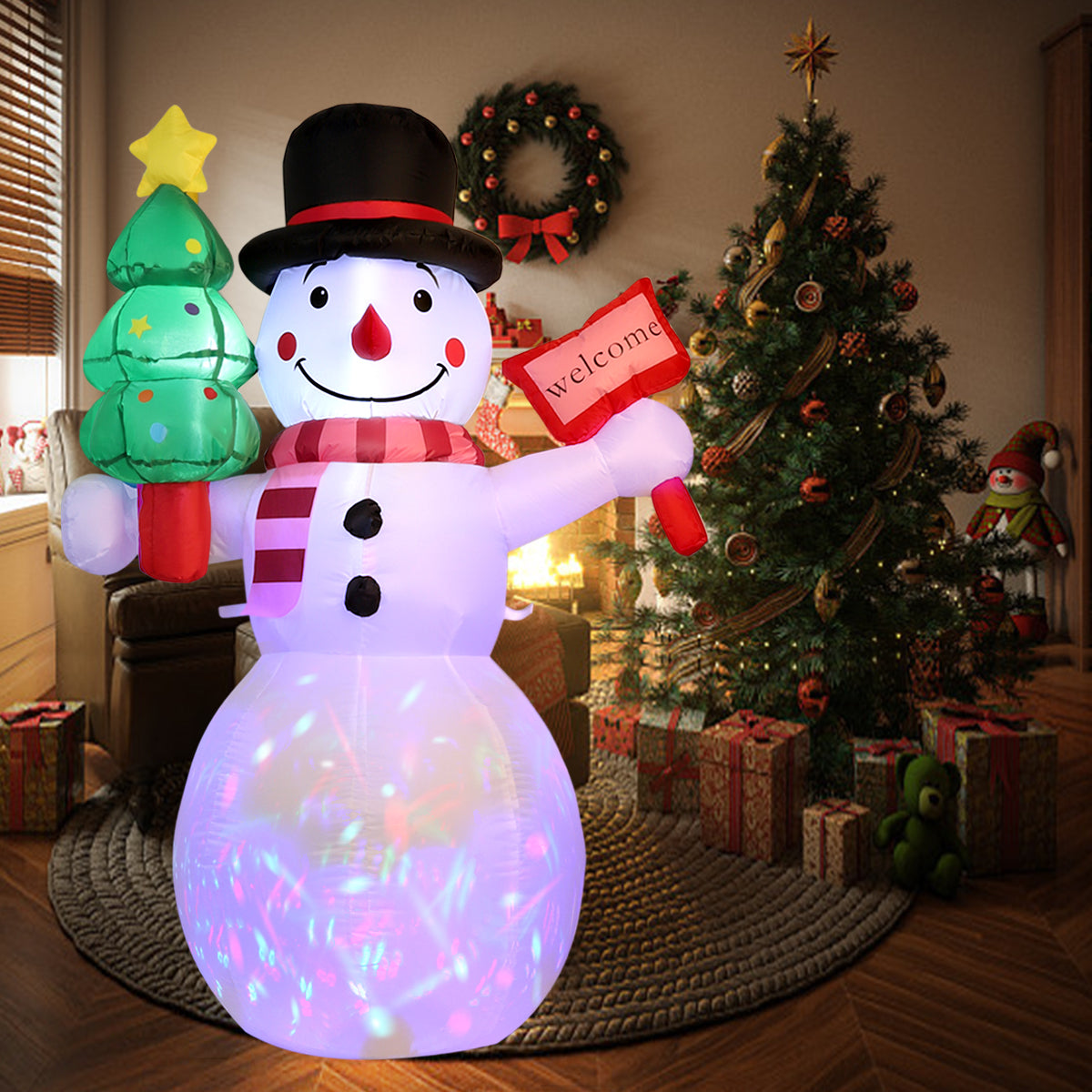 5 Ft Christmas Inflatables Outdoor Decorations, Christmas Blow up Snowman with LED Lights, Winter Outside Decor for Holiday Party Yard Patio Garden Lawn, Xmas Gifts