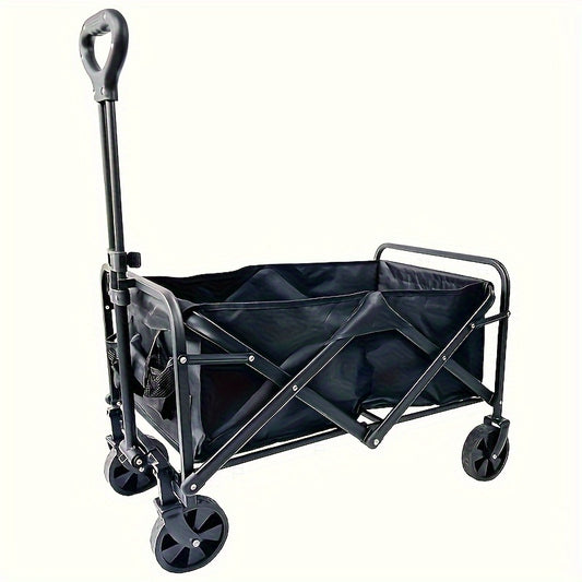 1Pack Camping Cart, Folding Portable Lightweight Wagon For Outdoor Picnic Camping, Black