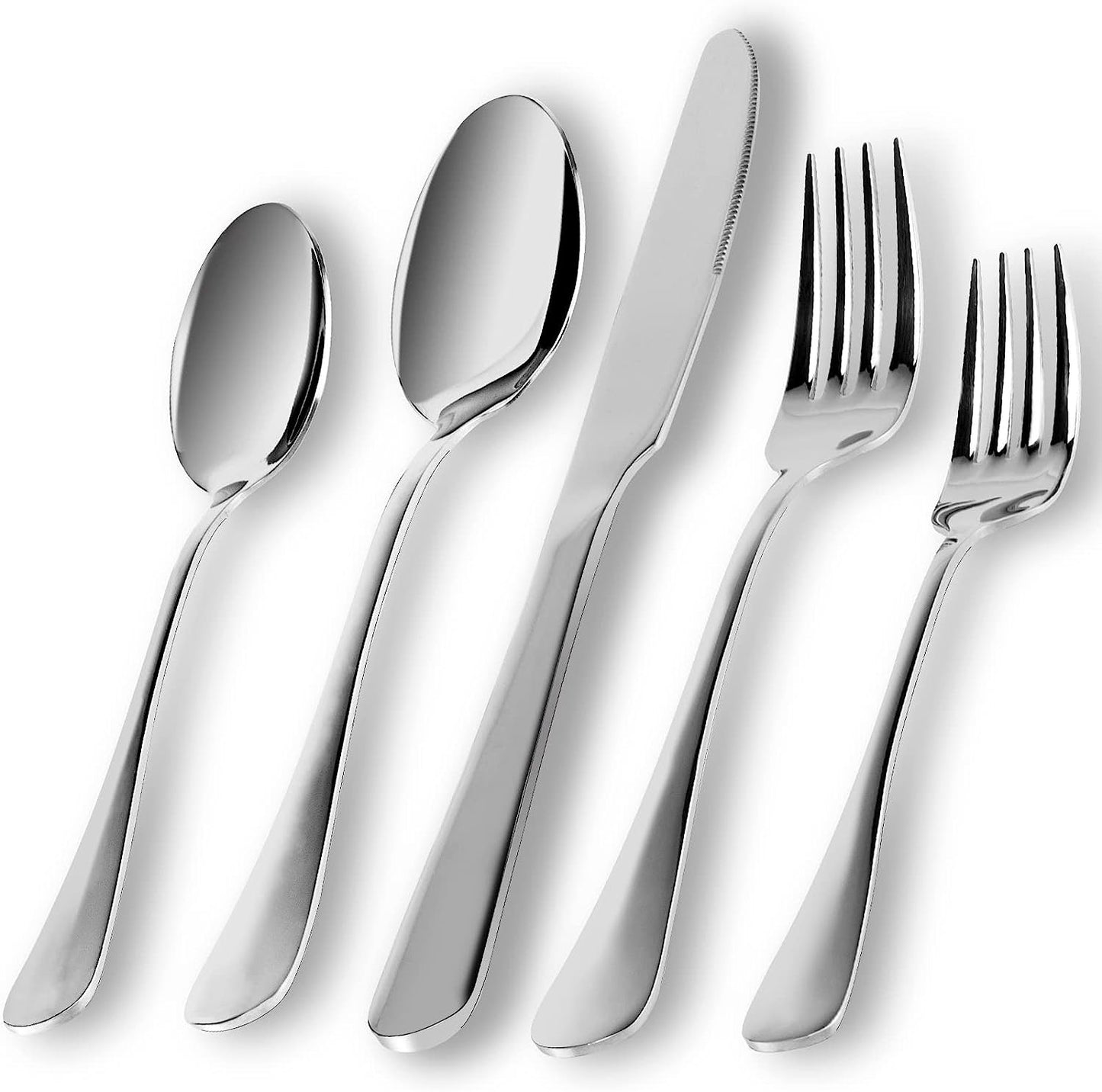 AOKIWO Silverware Flatware Set Service for 4 Stainless Steel Cutlery Set 20 Pcs Knife Spoon Fork Set