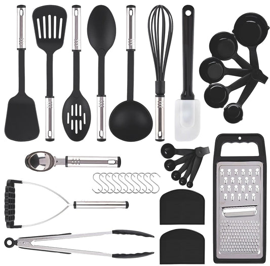 AOKIWO 33 Pcs Silicone Kitchen Utensil Set - Nonstick Safe Cooking Tool Sets
