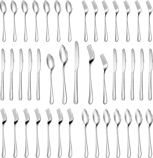 30 Piece Silverware Set Service for 6,Premium Stainless Steel Flatware Set,Mirror Polished Cutlery Utensil Set,Durable Home Kitchen Eating Tableware Set,Include Fork Knife Spoon Set,Dishwasher Safe