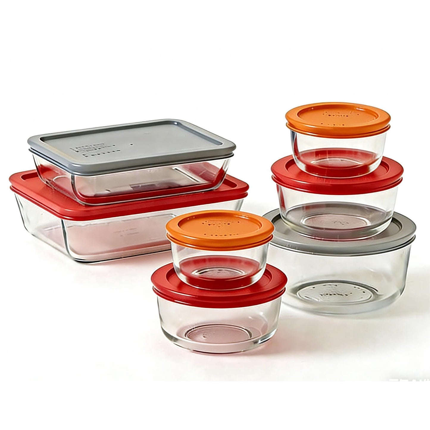 14Pcs Glass Food Storage Containers with Lids(7 Containers & 7 Lids), Stackable Airtight Meal Prep Lunch Boxes Bowls, Microwave Freezer Dishwasher Safe, Multicolor