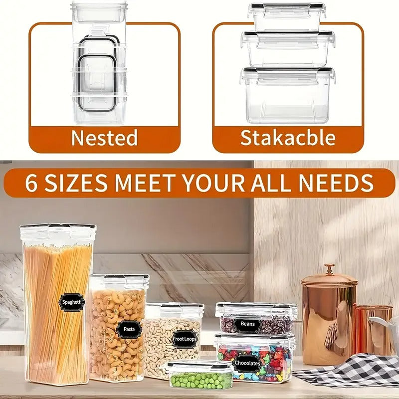 36 Pack Airtight Food Storage Containers Set with Labels & Marker- Leak-Proof, BPA-Free, Flip-Top Lids, Perfect For Kitchen Pantry Organization, Storage for Flour, Sugar, Cereal
