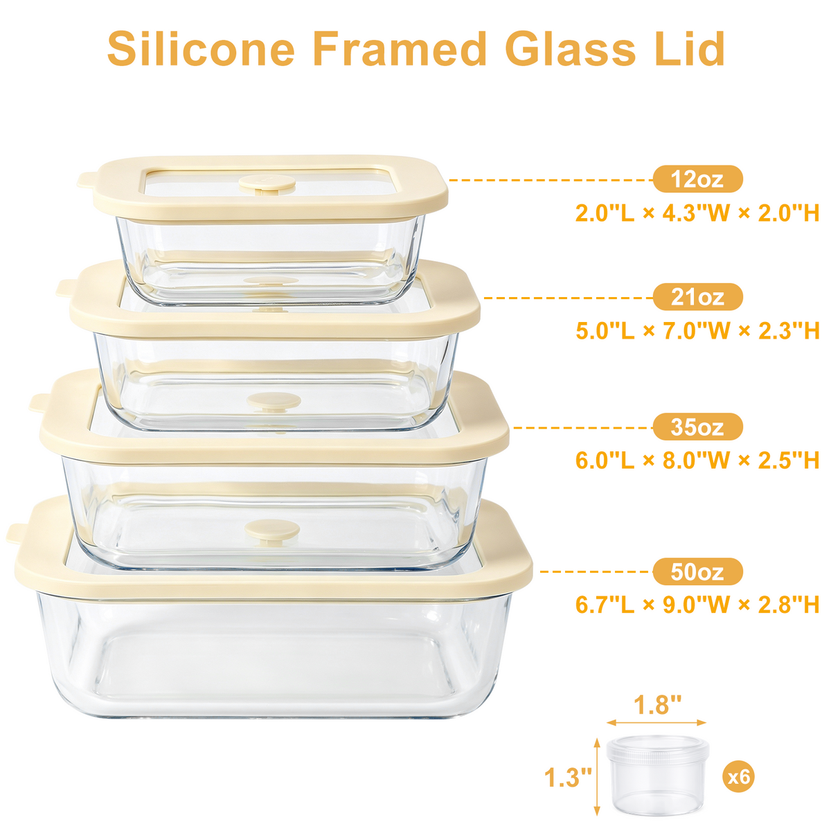 20 Pcs Glass Food Storage Containers with Tempered Glass Lids, Borosilicate Oven-Safe (-4°F~950°F), Airtight Meal Prep Containers (10 Containers & 10 Lids), LeakProof, BPA-Free, Dishwasher Safe