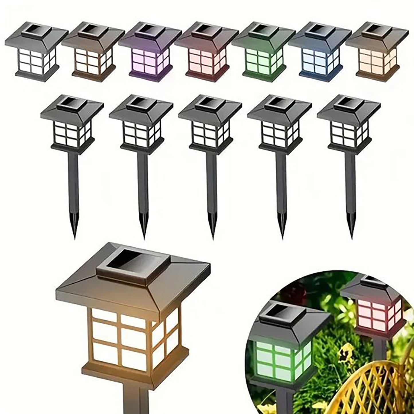 Mibote Solar Outdoor Lights,12 Pcs LED Solar Lights Outdoor Waterproof, Solar Walkway Maintain of Lighting for Your Garden, Yard, Patio, Driveway