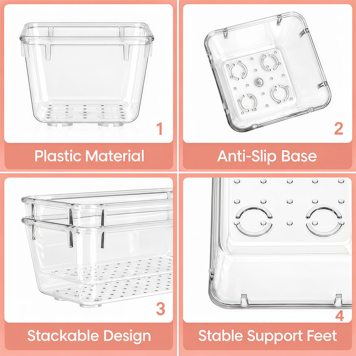 TAIMASI 38 Pcs Clear Plastic Drawer Organizer Set, 4 Sizes Desk Drawer Divider Organizers and Storage Bins for Makeup, Jewelry, Gadgets for Kitchen, Bedroom, Bathroom, Office