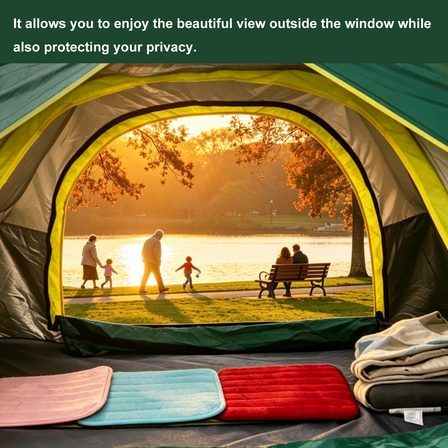 Mibote 4-Person Camping Tent, Auto Setup Pop Up Tent, Waterproof, Huge Door & Windows for Camping, Hiking, Travel