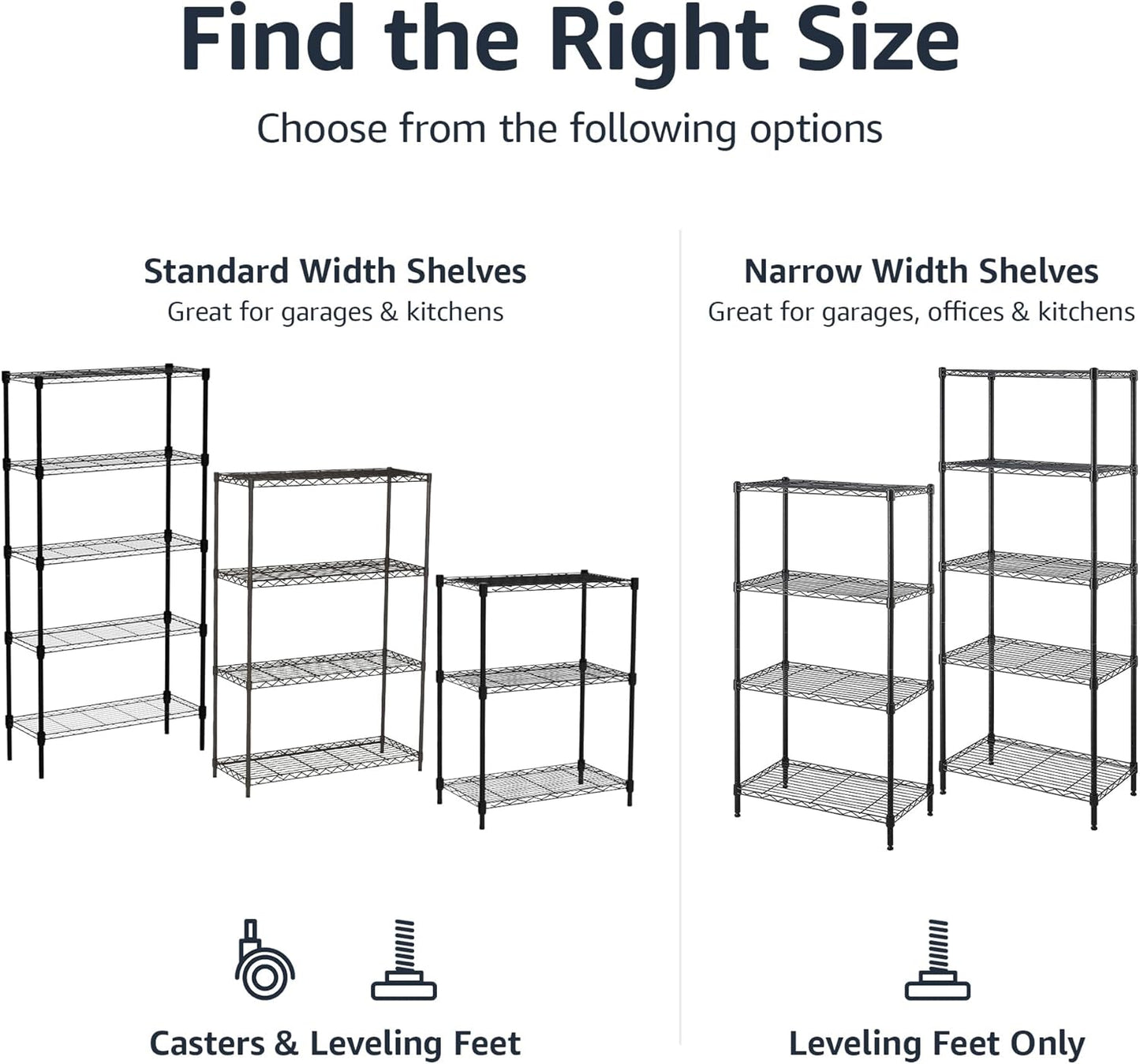 3-Shelf Adjustable Heavy Duty Steel Wire Rack Storage Shelving Organizer for Kitchen, Garage, 23.62" L x 13.77" W x 31.49" H, Black