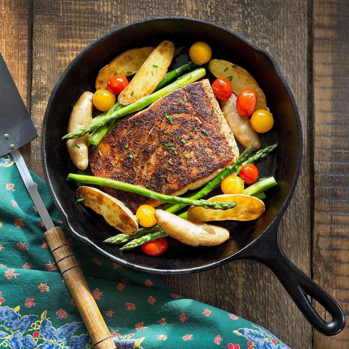 Cast Iron Skillet Set, AOKIWO 3-Piece Pre-Seasoned Pan Cookware Set, 10", 8", 6" Frying Pans with Handles, Heavy-Duty Cookware Set with Non-Stick Surface For Saute, Cooking, Pizza