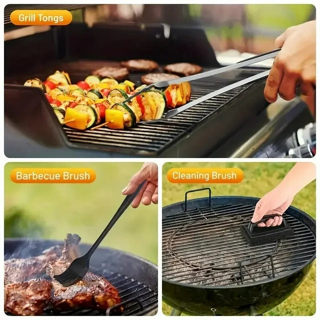Mibote 15PCS Griddle Accessories Kit, Flat Top Grill Accessories Set for Blackstone and Camp Chef, Grill Spatula Set with Enlarged Spatulas, Scraper for Outdoor Barbecue