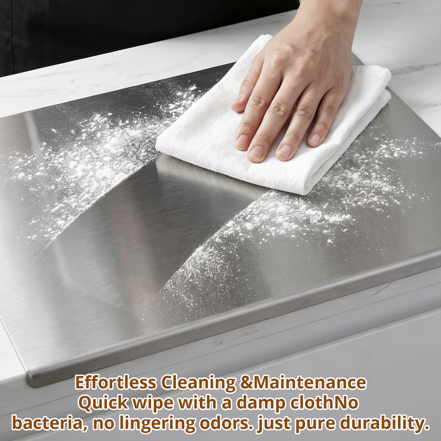 Cutting Boards for Kitchen, AOKIWO Large Stainless Steel Baking Boards with scraper, Suitable for Bread, Meat, Vegetables, (15.7 x 27.6 inch )