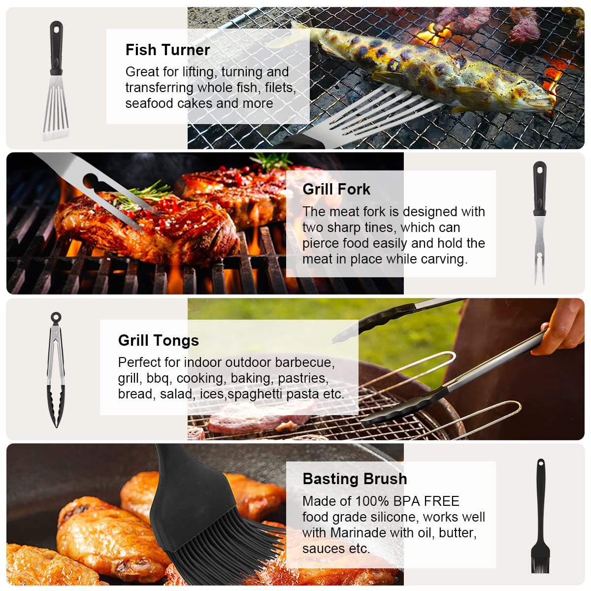 40pcs Barbecue Tool Set, Stainless Steel Barbecue Tool , Suitable for Camping/backyard Barbecue, The Best Ideal Life Party Tool
