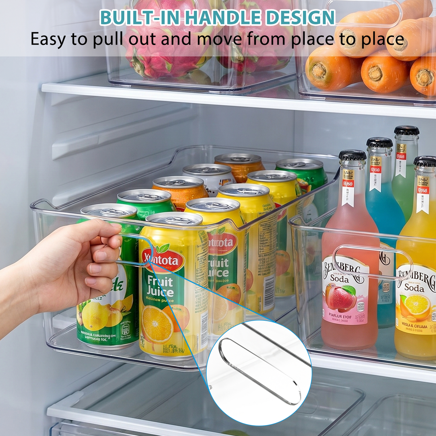 6 Pack Clear Plastic Storage Bins, TAIMASI Extra Large Pantry Organizer, 13.5" x 10" Multi-Use Organizer Bins, Stackable Storage Containers for Home, Kitchen, Cabinet
