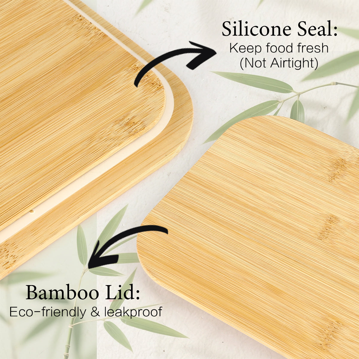 8 Pcs Glass Food Storage Containers with Bamboo Lids, Meal Prep Glass Containers Bento Lunch Box, Safe for Microwave, Oven, Freezer and Dishwasher, BPA Free