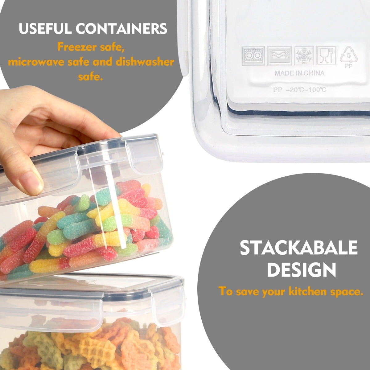 32Pcs Airtight Food Storage Containers Set, BPA Free Plastic Kitchen and Pantry Organization Canisters with Lids for Cereal, Dry Food, Flour and Sugar, Includes 32 Labels