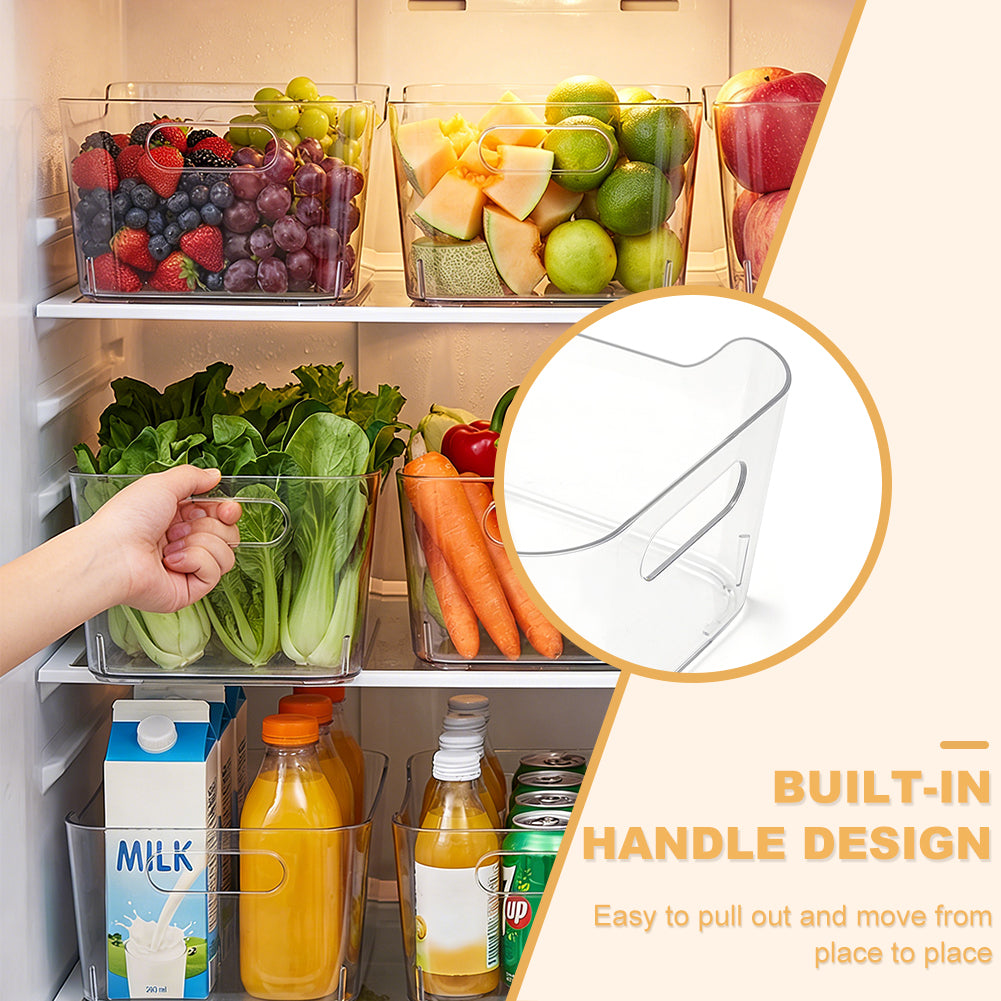 12 Pack Clear Plastic Storage Bins, TAIMASI Multi-Use Pantry Organizer Bins, Stackable Storage Containers for Home, Kitchen, Office, Cabinet, Fridge Organization
