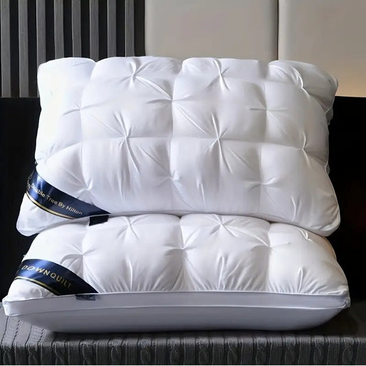 Kaqinu Queen Size Bed Pillows Set of 2, Hotel Quality, Down Alternative Gusseted Bed Pillows for Side, Back, or Stomach Sleepers, White