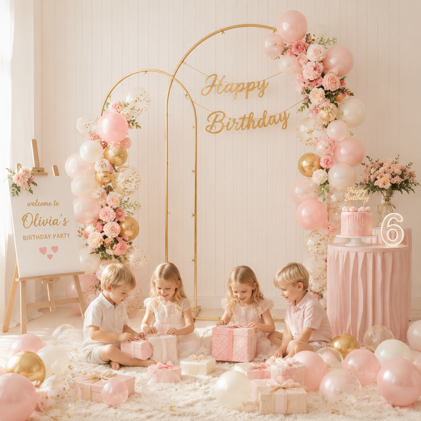 Mibote Metal Arch Backdrop Stand,7.2FT+6FT Gold Wedding Arch Backdrop Stand Set of 2 for Wedding Birthday Party Decor