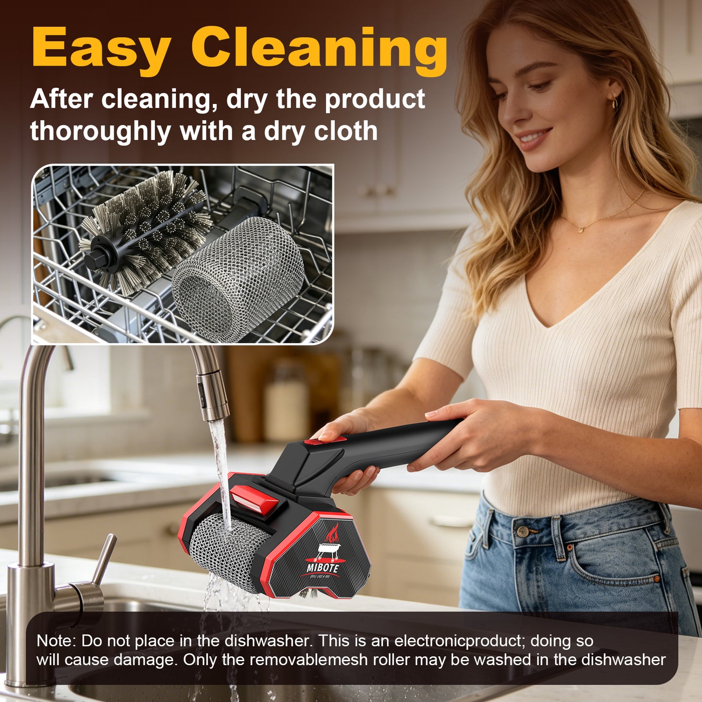 Electric Grill Brush,2-Speed Adjustment with 304 Stainless Steel,Rechargeable ,Waterproof for Outdoor Barbecue
