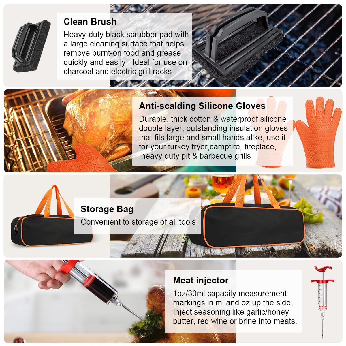 40pcs Barbecue Tool Set, Stainless Steel Barbecue Tool , Suitable for Camping/backyard Barbecue, The Best Ideal Life Party Tool