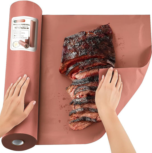 Butcher Paper Roll, AOKIWO18" x 1200" for Smoker BBQ Grilling Smoking Meat Unbleached Uncoated Unwaxed (Pink, 18" x 100')