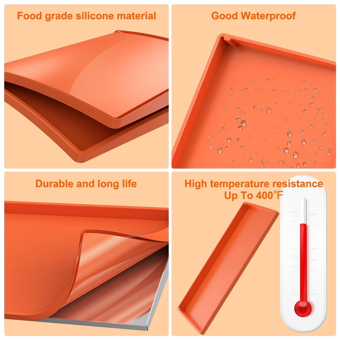 Mibote 28 Inch Griddle Cover for Blackstone, Heavy Duty Food Grade Silicone Protective Mat, Full Edge Design Mat