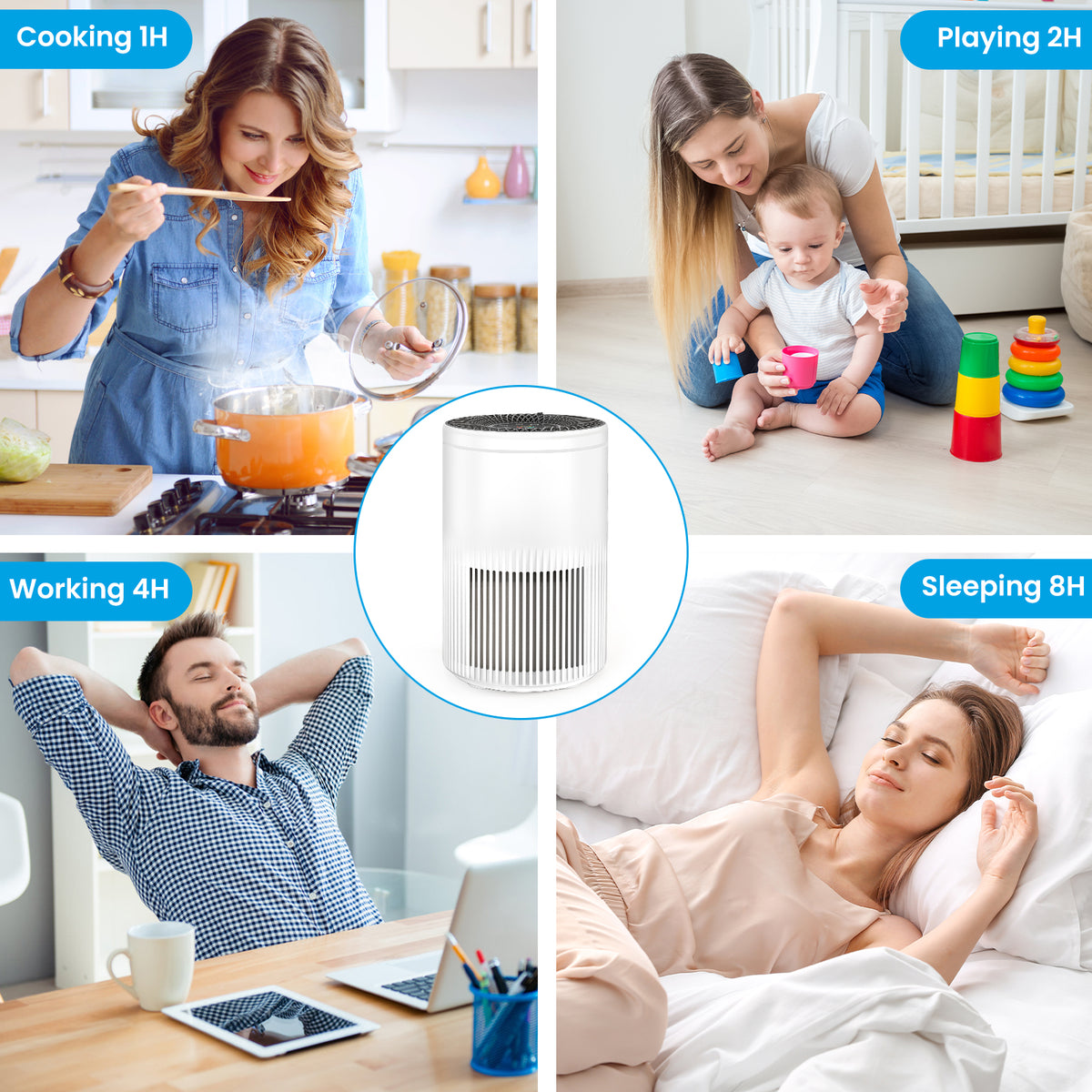 Air Purifiers for Home Cover Up to 1235 Ft², Air Cleaner with PM 2.5 Air Quality Monitor,2Pack APS1006 – UL