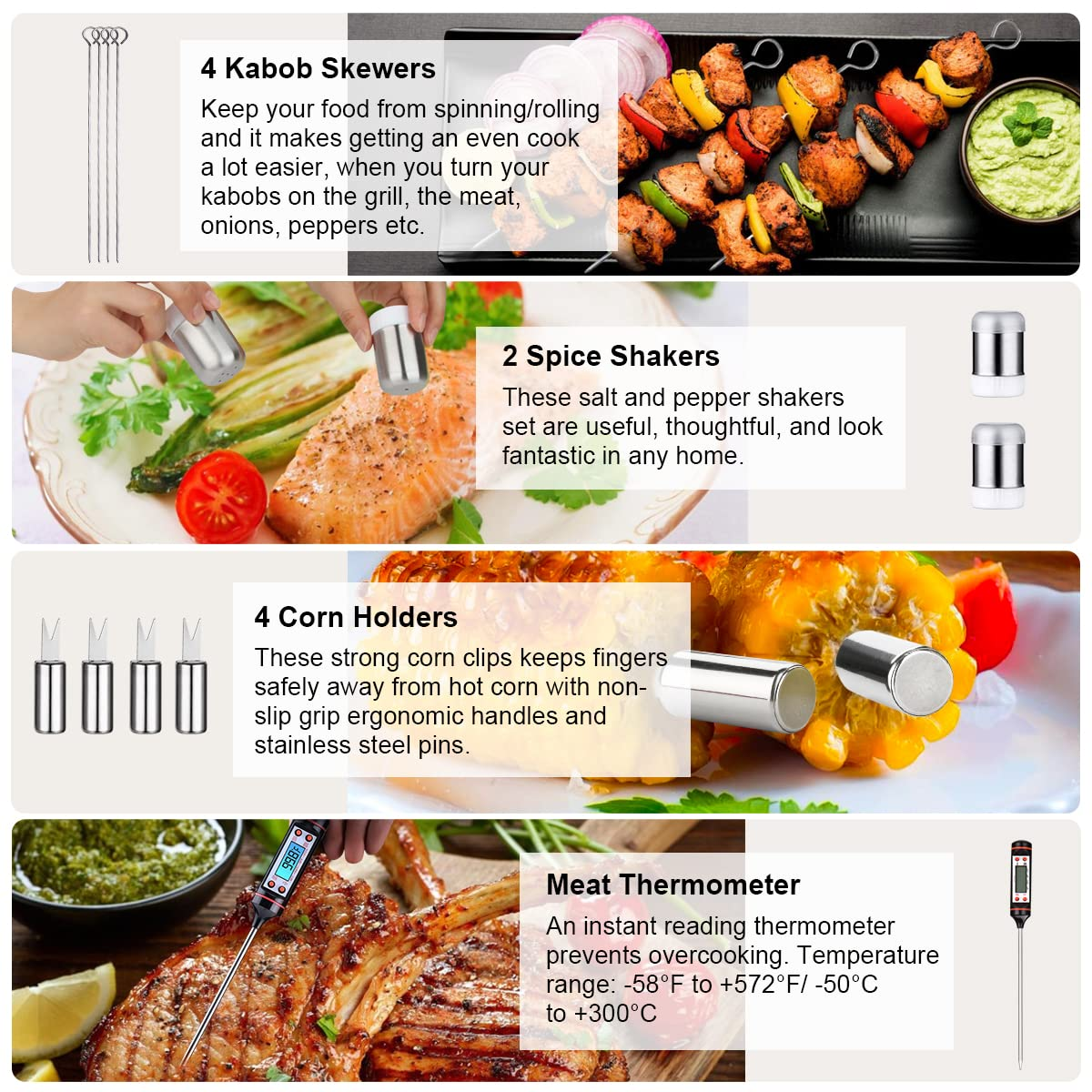 40pcs Barbecue Tool Set, Stainless Steel Barbecue Tool , Suitable for Camping/backyard Barbecue, The Best Ideal Life Party Tool