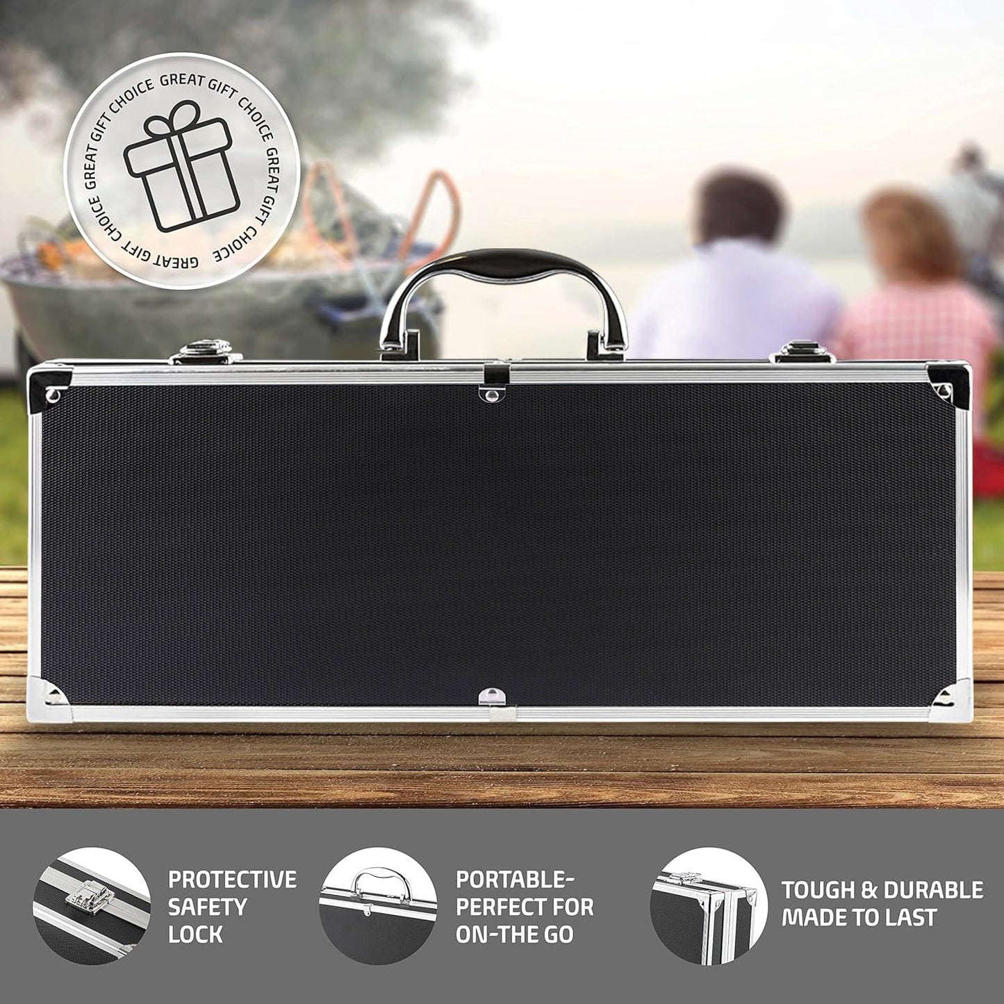 BBQ Grill Accessories Set, 21Pcs Stainless Steel Grill Tools Grilling Accessories with Aluminum Case