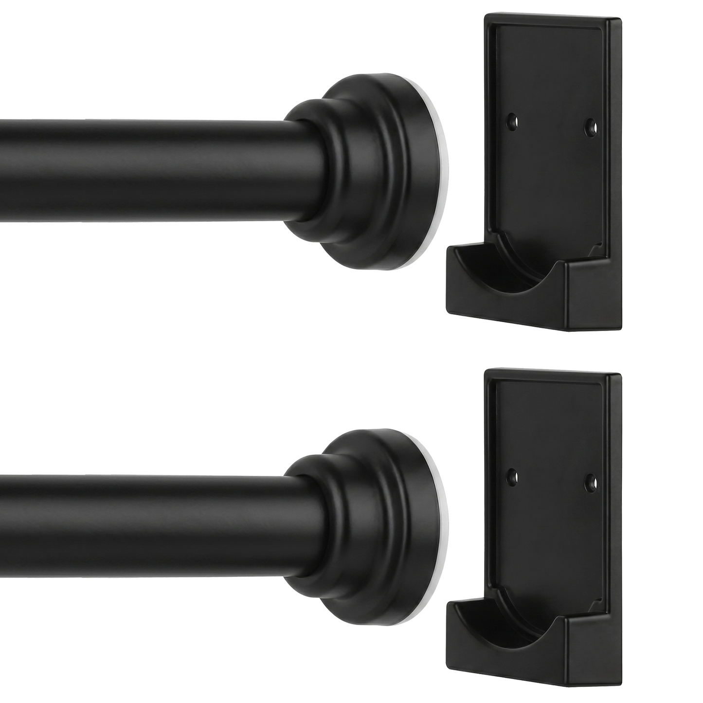 MIBOTE Shower Curtain Rods 32-85 Inch,Adjustable Curtain Rod with Holders for Windows,Anti-Slip,Curtain Rods No Drilling,Modern Design,Black