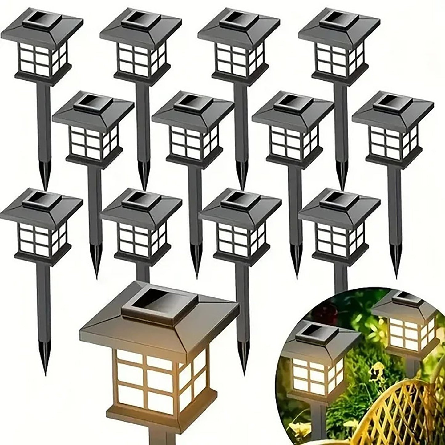 Mibote Solar Outdoor Lights,12 Pcs LED Solar Lights Outdoor Waterproof, Solar Walkway Maintain of Lighting for Your Garden, Yard, Patio, Driveway
